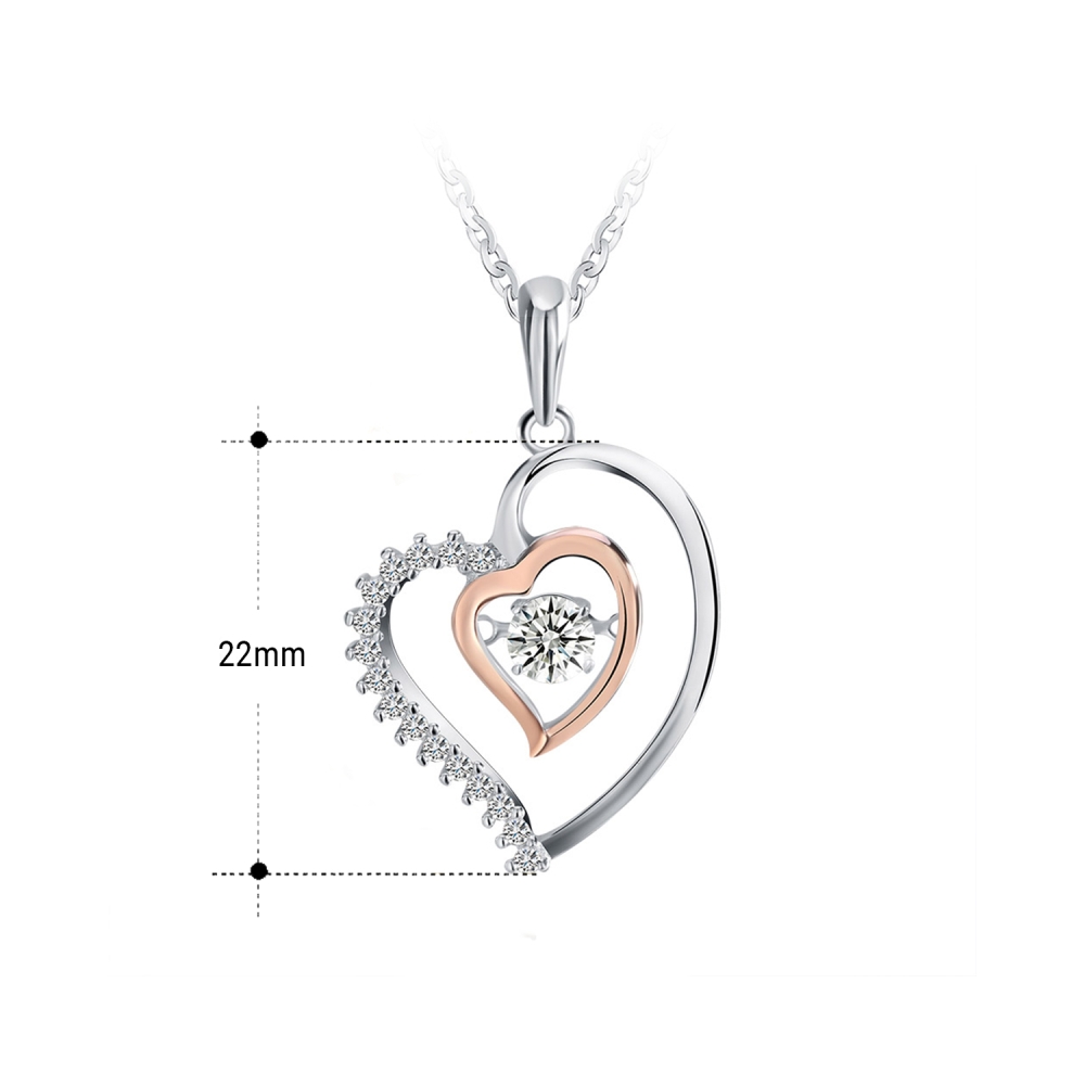 Vorschau: Halskette/Herzanhänger mit Zirkonia 925er Silber
